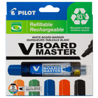 Valgetahvlimarker Pilot V Board Master komplekt 5 värvi, lõigatud ots