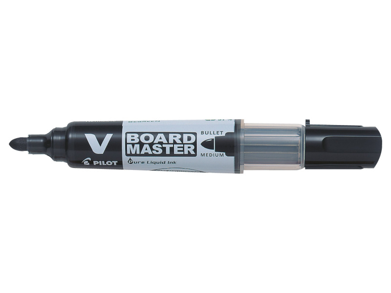 Valgetahvlimarker Pilot V Board Master, vahetatav padrun, must, ümar ots 2,3mm
