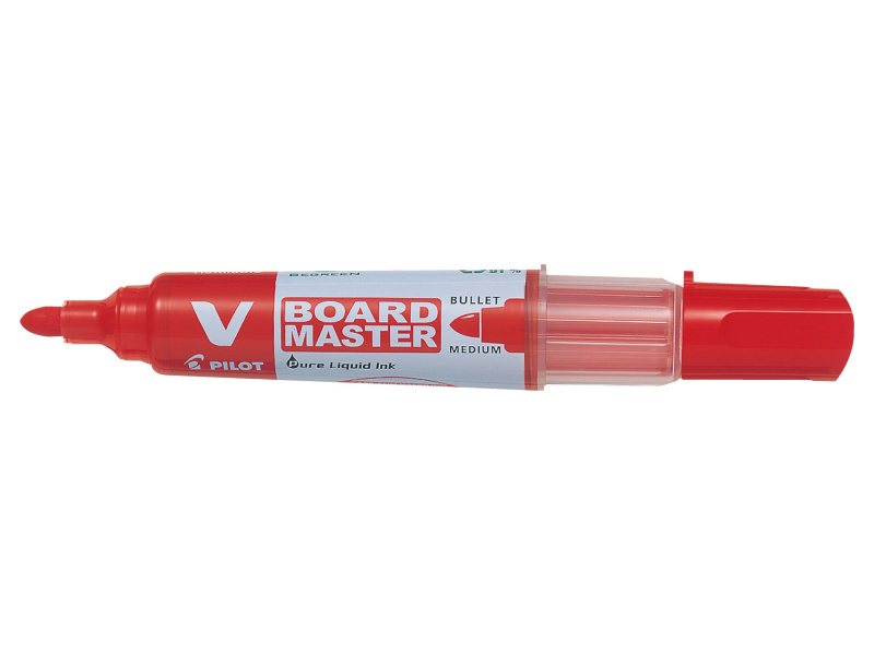 Valgetahvlimarker Pilot V Board Master, vahetatav padrun, punane, ümar ots 2,3mm