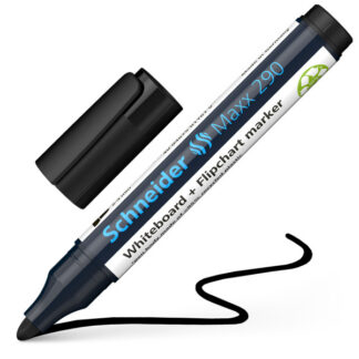 Valgetahvlimarker Schneider 290, ümar ots, must