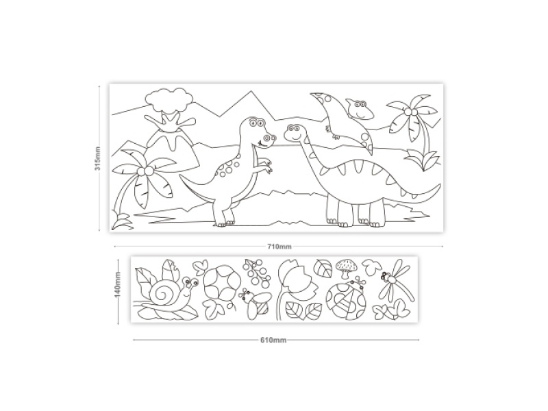 Värvi Ise pildid StickN 315x3550mm + 140x2440mm Dinosaur/Insect - Twin - Pilt 2
