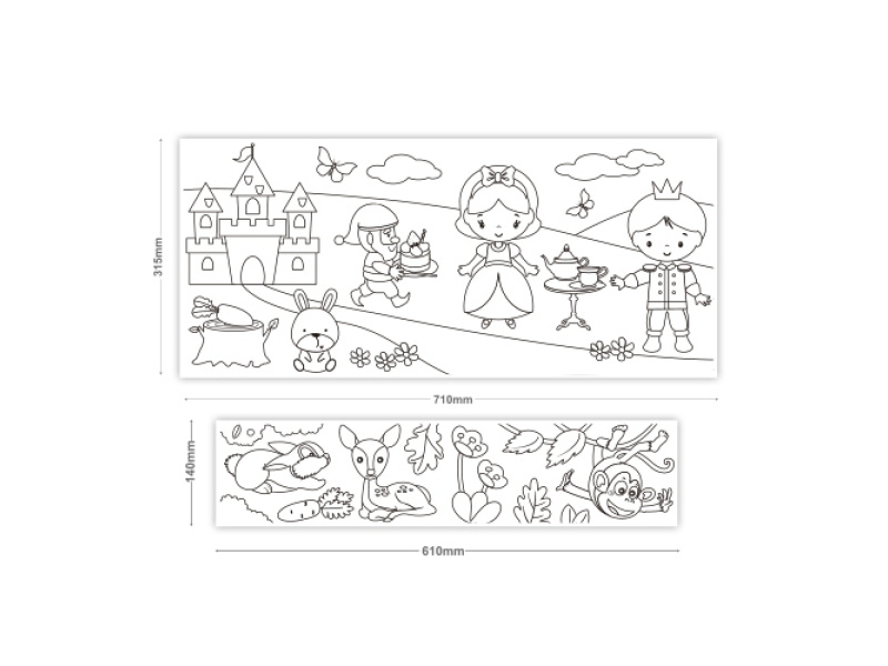 Värvi Ise pildid StickN 315x3550mm + 140x2440mm My Fairy Tale/Animal K - Pilt 2