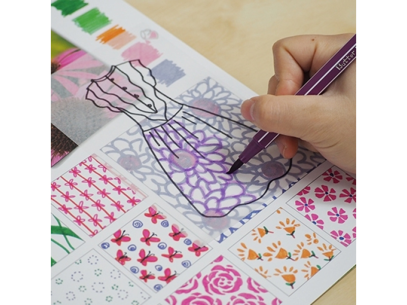 Värvi Ise pildid StickN Little Designer Activity Book - Vanilla Garden - Pilt 3