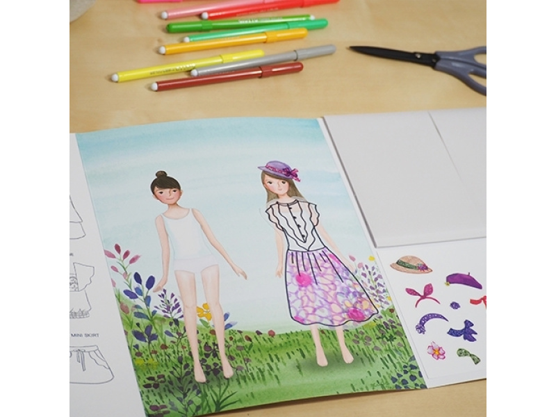 Värvi Ise pildid StickN Little Designer Activity Book - Vanilla Garden - Pilt 4