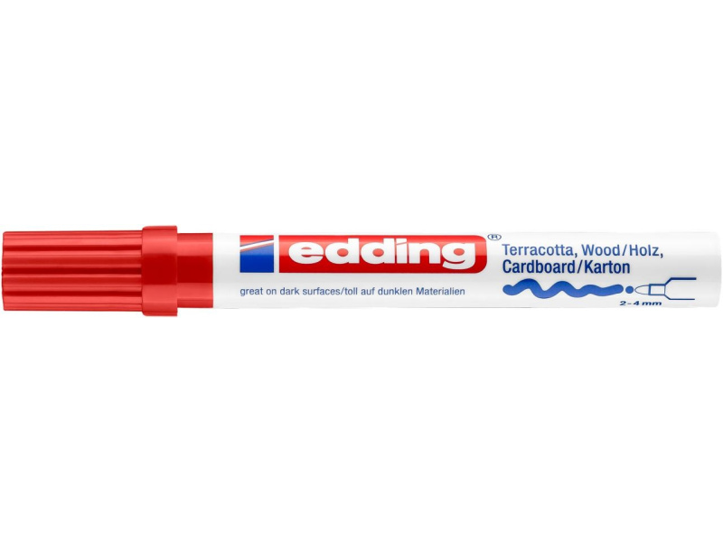 Värvimarker Edding 4000 dekoreerimiseks, 2-4 mm punane - Pilt 2
