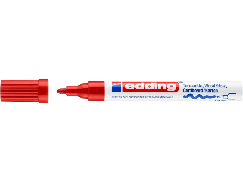 Värvimarker Edding 4000 dekoreerimiseks, 2-4 mm punane