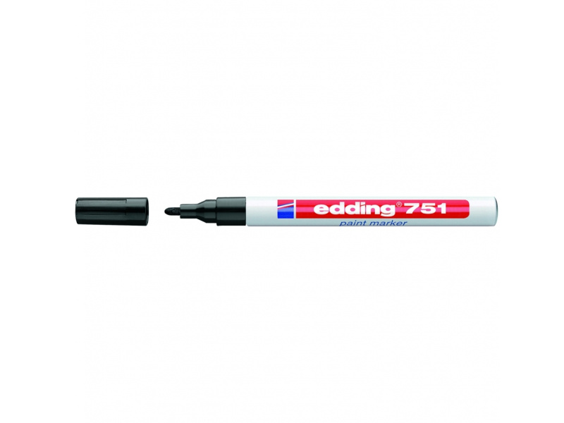 Värvimarker Edding 751 permanentne, Must, 1-2mm