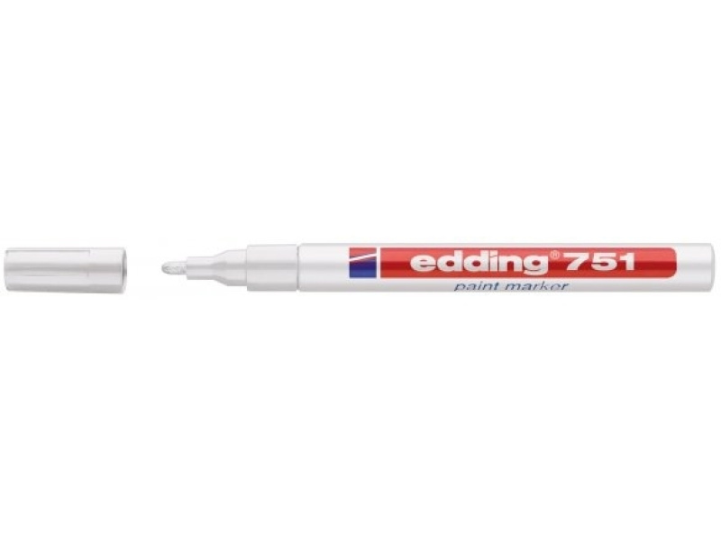 Värvimarker Edding 751 permanentne, Valge, 1-2mm