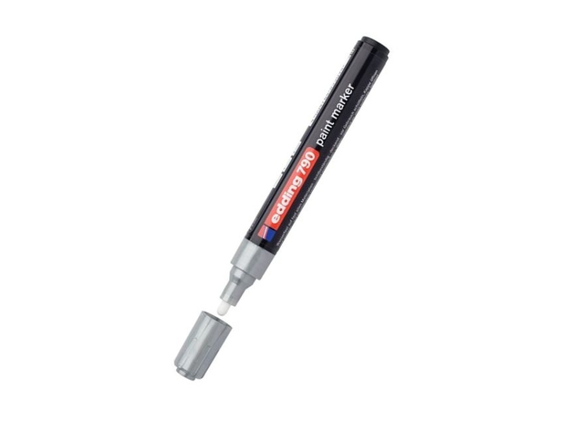Värvimarker Edding 790, 2-3mm plastik kest, permanente, hõbe