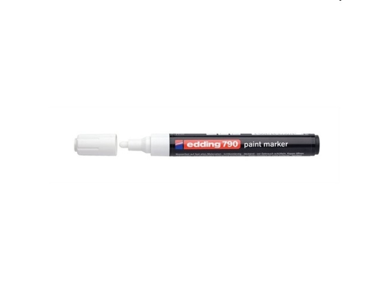 Värvimarker Edding 790, 2-3mm plastik kest, permanente, valge