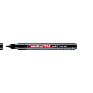 Värvimarker Edding 791, 1-2mm plastik kest, permanentne, must