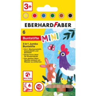 Värvipliiats EberhardFaber MiniMaxi 6-värvi