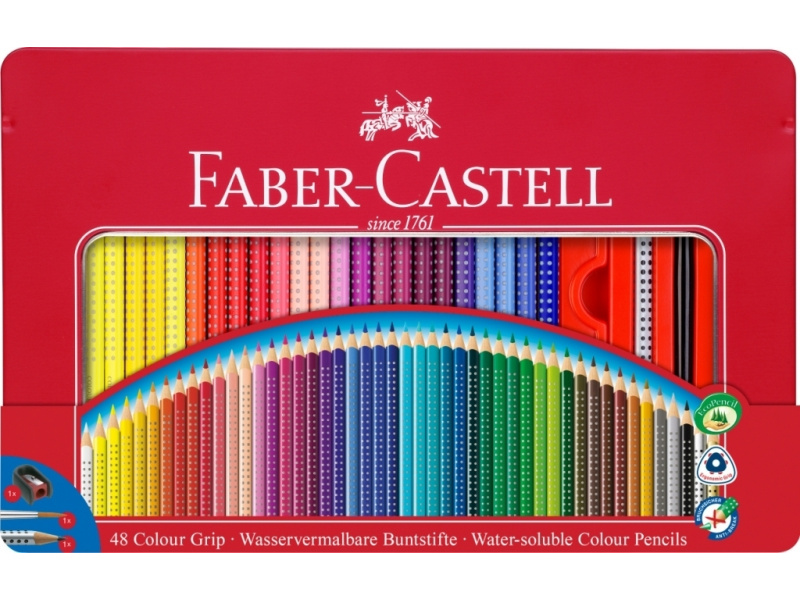 Värvipliiats Faber-Castell Grip 48-värvi metallkarbis