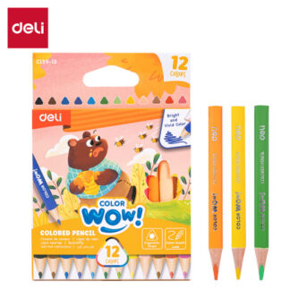 Värvipliiatsid DELI ColorWow 12 värvi lühikesed kolmetahulised