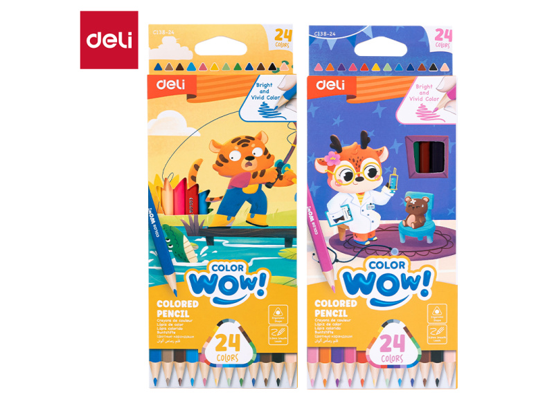 Värvipliiatsid DELI ColorWow 24 värvi kolmetahulised