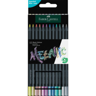 Värvipliiatsid Faber-Castell Black Edition 12-värvi metallic värvid