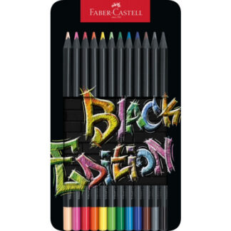 Värvipliiatsid Faber-Castell Black Edition 12-värvi metallkarbis