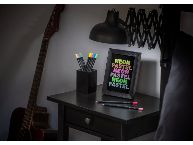 Värvipliiatsid Faber-Castell Black Edition 12-värvi pastell+neoon - Pilt 4