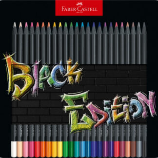 Värvipliiatsid Faber-Castell Black Edition 24-värvi metallkarbis