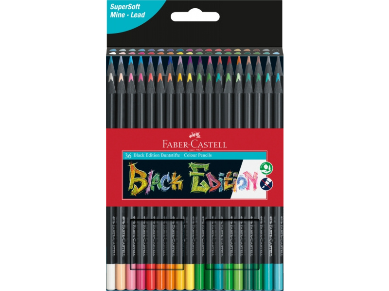 Värvipliiatsid Faber-Castell Black Edition 36-värvi