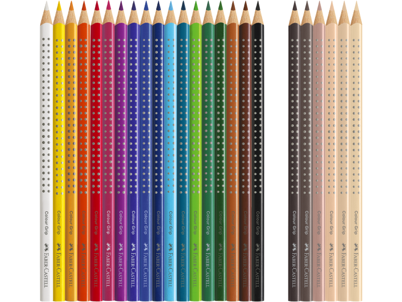 Värvipliiatsid Faber-Castell Colour Grip 18-värvi +6 nahatooni - Pilt 3