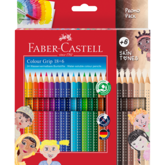 Värvipliiatsid Faber-Castell Colour Grip 18-värvi +6 nahatooni