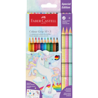 Värvipliiatsid Faber-Castell Colour Grip Unicorn 10+3-värvi