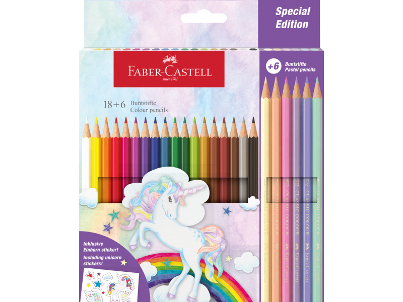 Värvipliiatsid Faber-Castell Colour Unicorn 18+6-värvi