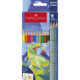 Värvipliiatsid Faber-Castell Dino 10+3-värvi