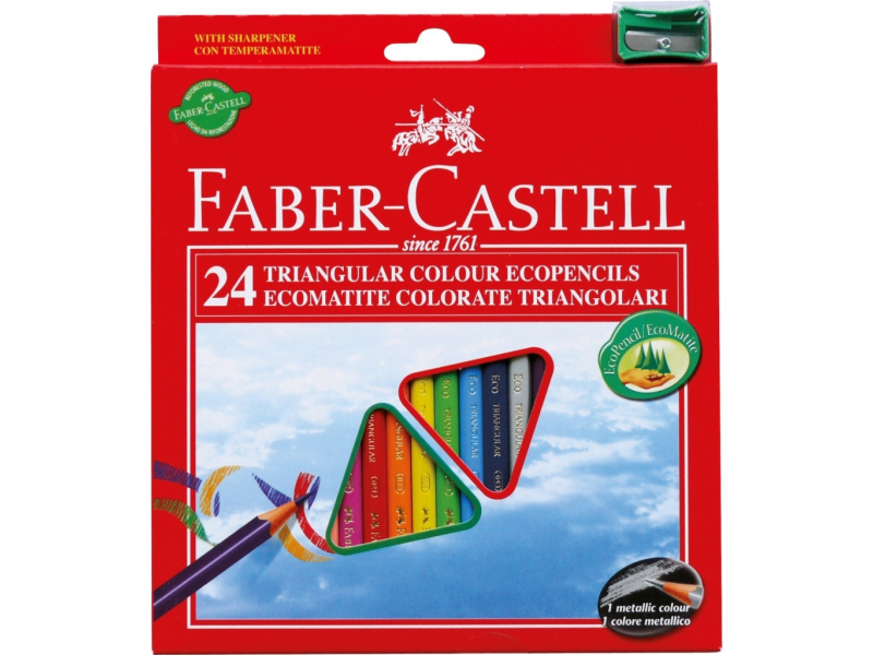 Värvipliiatsid Faber-Castell Eco 24-värvi kolmetahulised