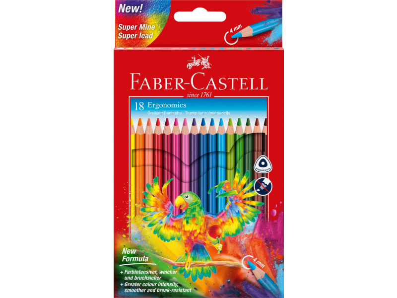 Värvipliiatsid Faber-Castell Ergonomics 18 tk