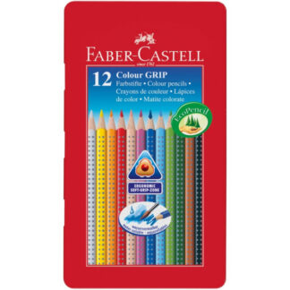 Värvipliiatsid Faber-Castell Grip 2001 12-värvi metallkarbis