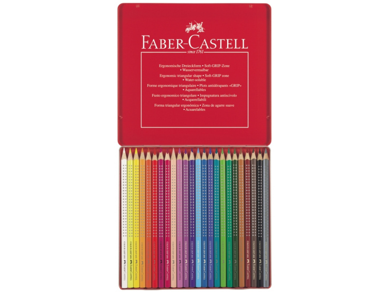 Värvipliiatsid Faber-Castell Grip 2001 24-värvi metallkarbis - Pilt 3