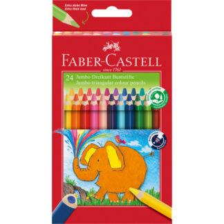 Värvipliiatsid Faber-Castell Jumbo 24-värvi kolmetahulised