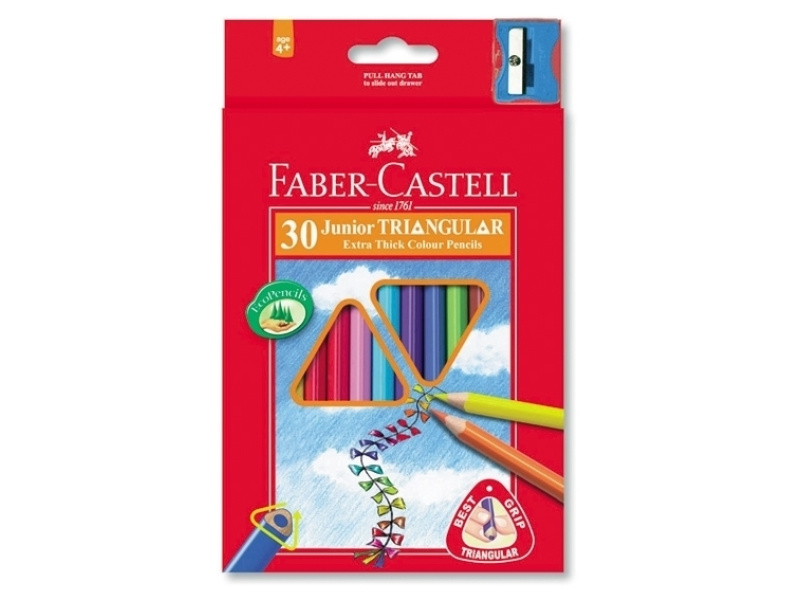 Värvipliiatsid Faber-Castell Jumbo 30-värvi kolmetahulised