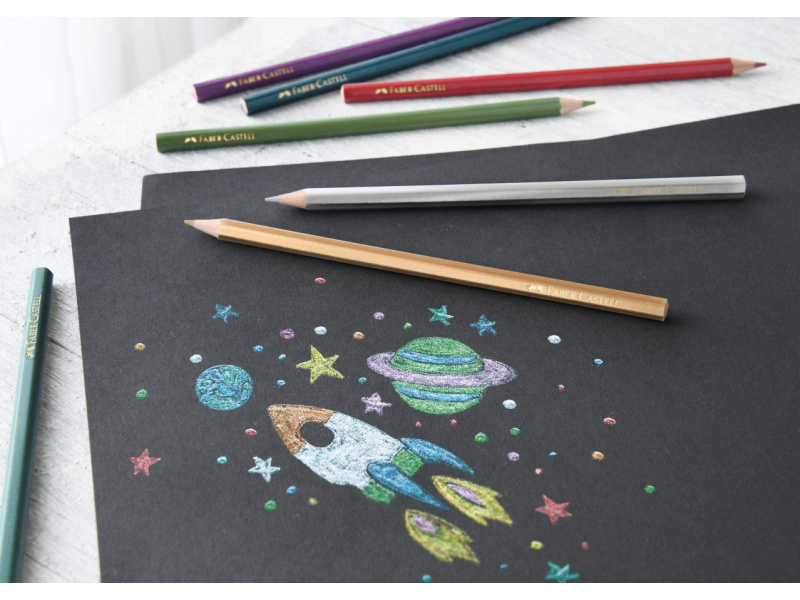 Värvipliiatsid Faber-Castell metallic 10-värvi - Pilt 2