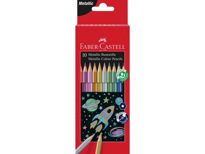 Värvipliiatsid Faber-Castell metallic 10-värvi
