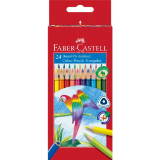 Värvipliiatsid Faber-Castell Papagoi 24-värvi kolmetahulised