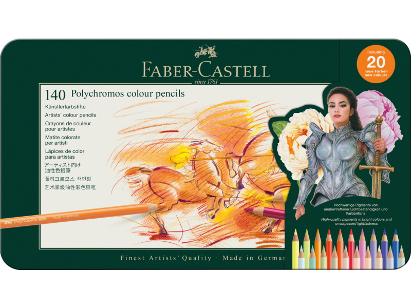 Värvipliiatsid Faber-Castell Polychromos 140 värvi metallkarbis - Pilt 2