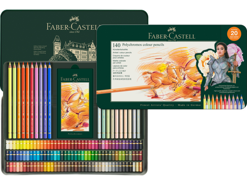 Värvipliiatsid Faber-Castell Polychromos 140 värvi metallkarbis