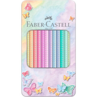 Värvipliiatsid Faber-Castell Sparkle 12-värvi pastell metallkarbis
