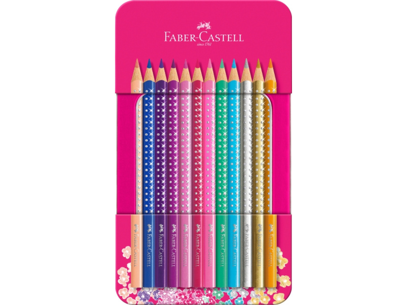Värvipliiatsid Faber-Castell Sparkle 12-värvi