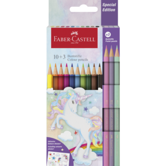 Värvipliiatsid Faber-Castell Unicorn 10+3-värvi