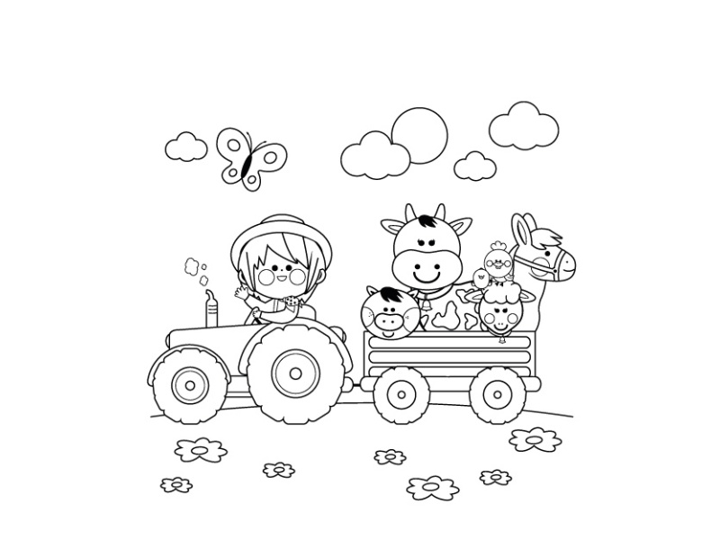 Värviraamat College Farm Life 21x22cm 23L, spiraal ülal - Image 4