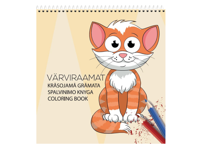 Värviraamat College Lastele 21x22cm 32L, spiraal lühemal küljel päises