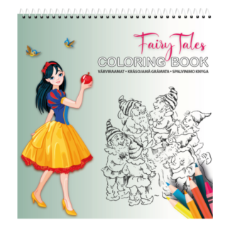 Värviraamat Fairy Tales 21x22cm 24L, spiraal ülal