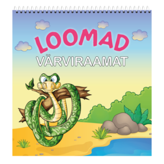 Värviraamat Loomad 21x22cm 24L, spiraal ülal