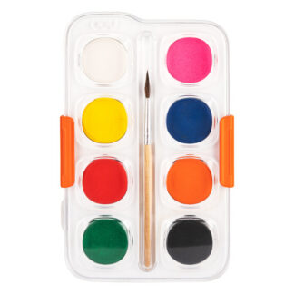 Vesivärvid DELI EC10 8-värvi, pintsliga