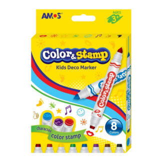 Viltpliiats Amos 8-värvi Color&Stamp tempelotsaga