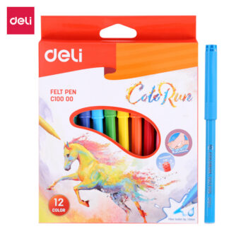 Viltpliiatsid DELI 12-värvi pappkarp